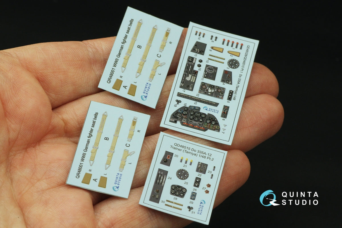 Quinta Studio QD48515 Do 335A-12 Trainer 3D-Printed &amp;amp; coloured Interior on decal paper (Tamiya) 1/48 – zdjęcie 3