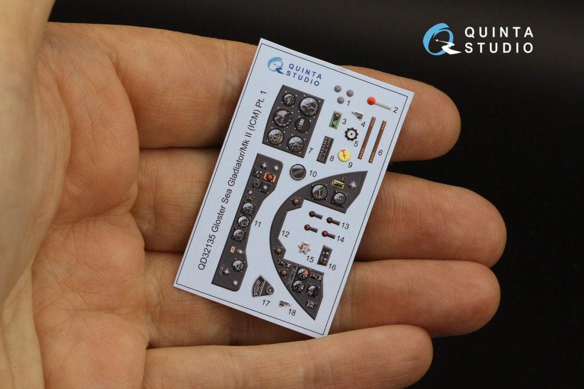 Quinta Studio QD32135 Gloster Gladiator Mk II 3D-Printed &amp;amp; coloured Interior on decal paper (ICM) 1/32 – Bild 9