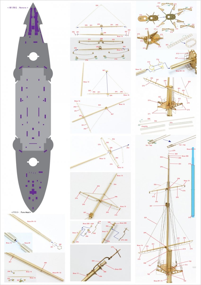 Pontos 23008F1 IJN MIKASA 1905 Detail Up Set 1/200 – immagine 15