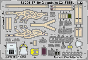 Eduard 33204 TF-104G seatbelts C2 STEEL ITALERI 1/32 – immagine 2