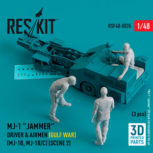 RESKIT RSF48-0035 MJ-1 Jammer Driver airmens (Gulf War) (MJ-1B, MJ-1B/C) (scene 2) (3 pcs) (3D Printed) 1/48 – imagen 2