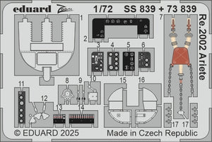 Kit de détails pour cockpit Eduard SS839 Re.2002 Ariete ITALERI 1/72