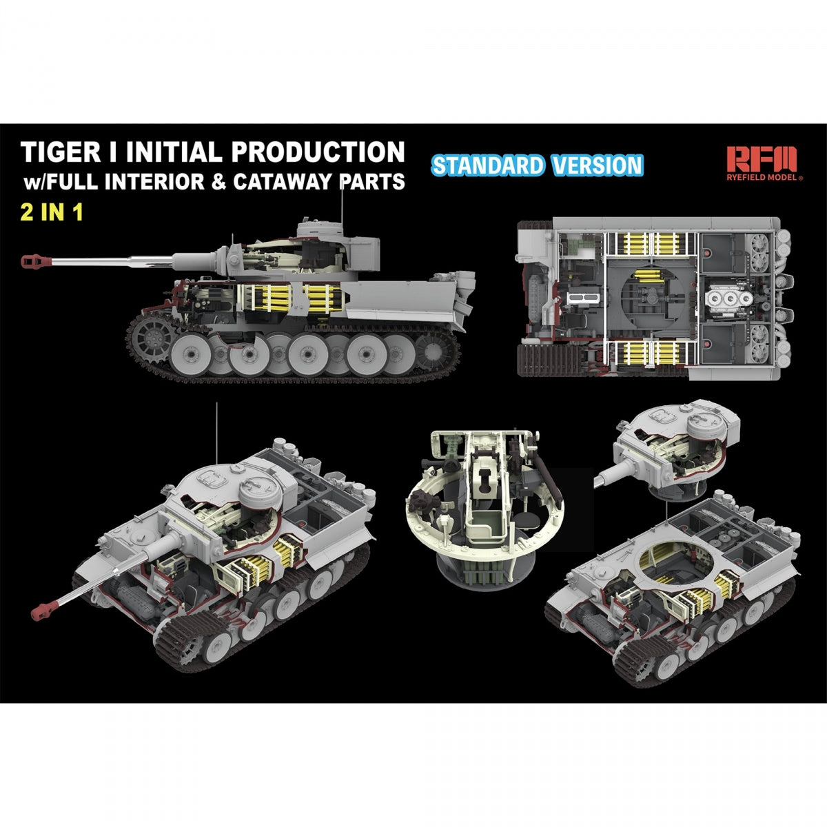 Rye Field Model 5130 Tiger I Initial Production Early 1943 w/ Full Interior Standard Version 1/35 – immagine 2