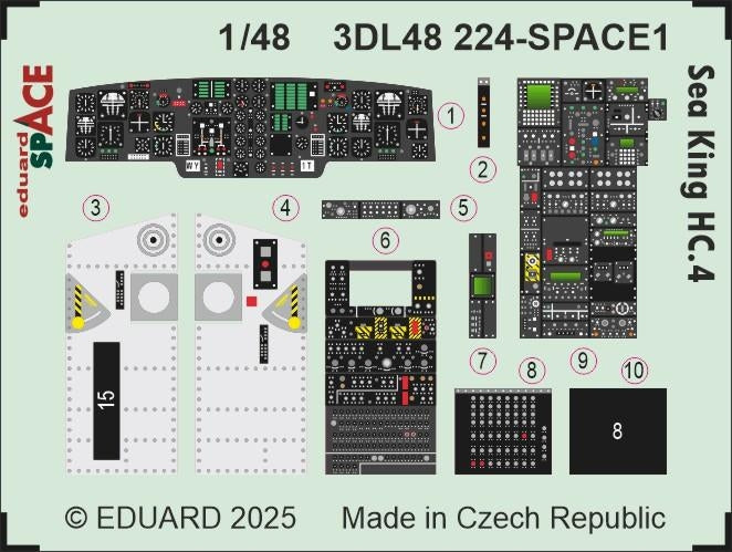 Eduard 3DL48224 Sea King HC.4 SPACE AIRFIX 1/48 – immagine 3
