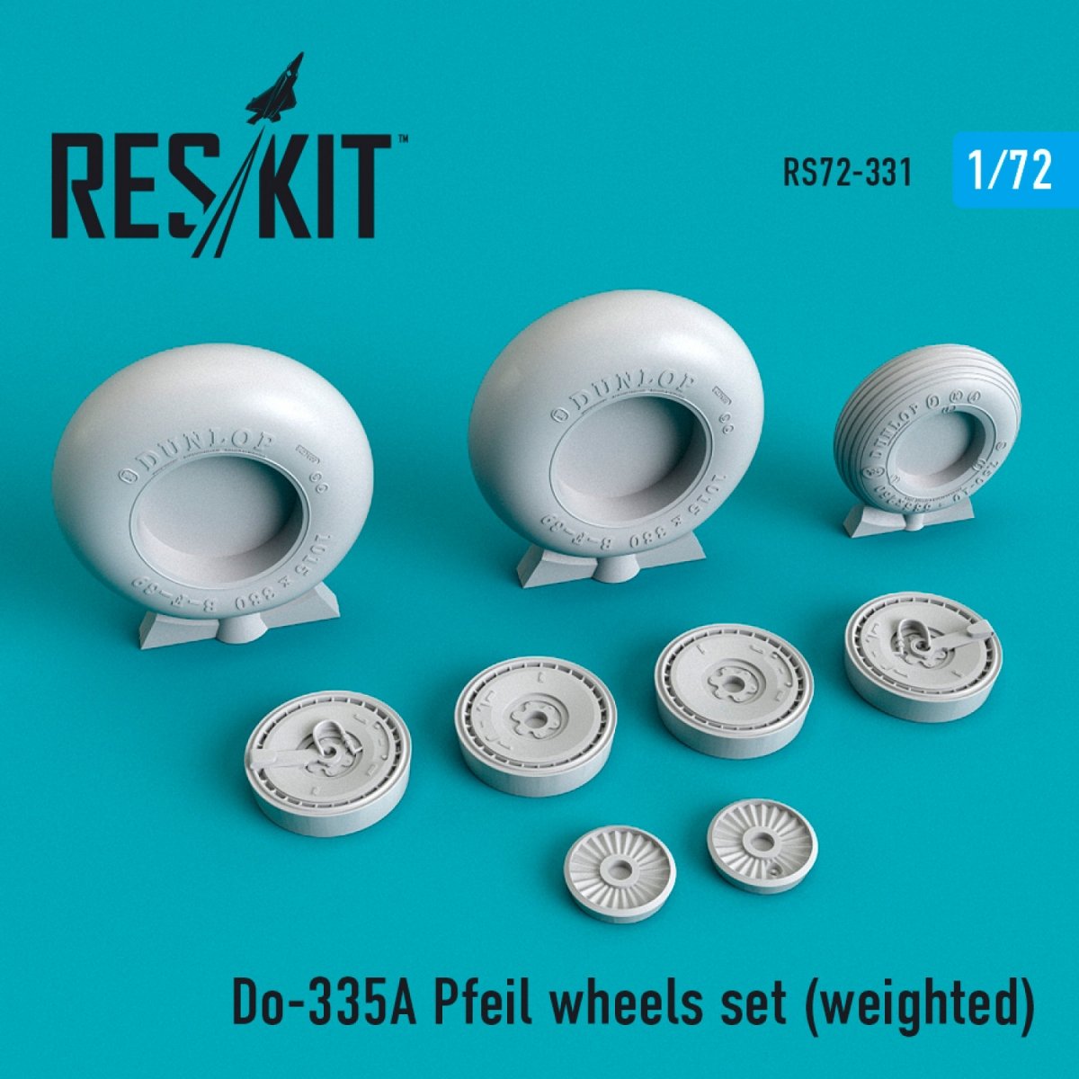 RESKIT RS72-0331 DO-335А "PFEIL" WHEELS SET (WEIGHTED) 1/72