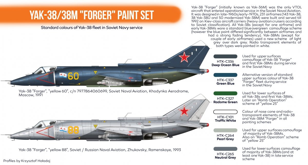 Hataka HTK-CS111 Yak-38/38M &amp;quot;Forger&amp;quot; paint set (6x17ml) – imagen 2