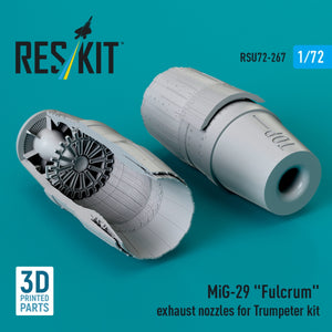 RESKIT RSU72-0267 MiG-29 &amp;quot;Fulcrum&amp;quot; exhaust nozzles for Trumpeter kit (3D Printed) 1/72 – Bild 2