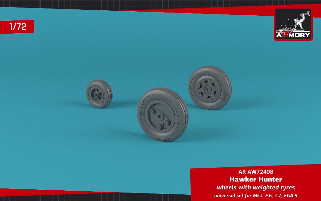 Armory Models AW72408 Hawker Hunter weighted wheels 1/72 – immagine 3