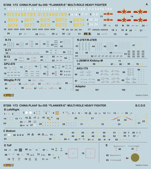 Great Wall Hobby S7206 Flanker E Chinese People&amp;#39;s Liberation Army Air Force 1/72 – immagine 4