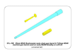 Aber 35L-180 25mm M242 Bushmaster early chain gun barrel &amp;amp; 7,62mm M240 machine gun barrel used on early M2/M3 Bradley or LAV-25 1/35 – immagine 15