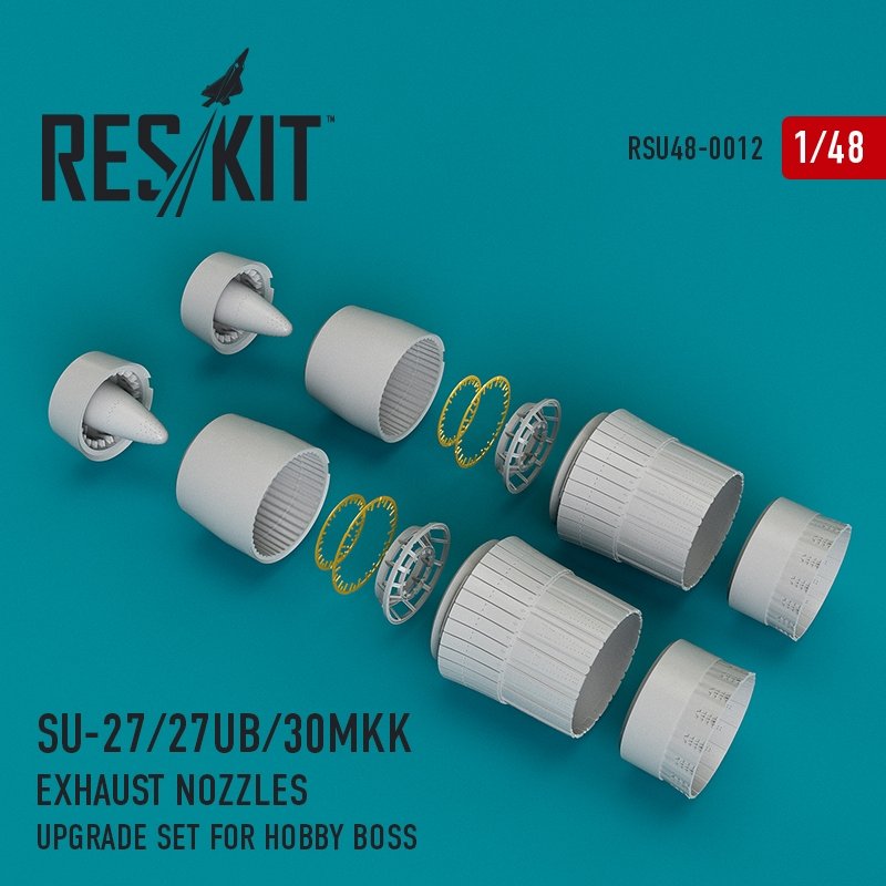 RESKIT RSU48-0012 Buses d'échappement Su-27/27UB/30MKK pour maquette Hobby Boss au 1/48
