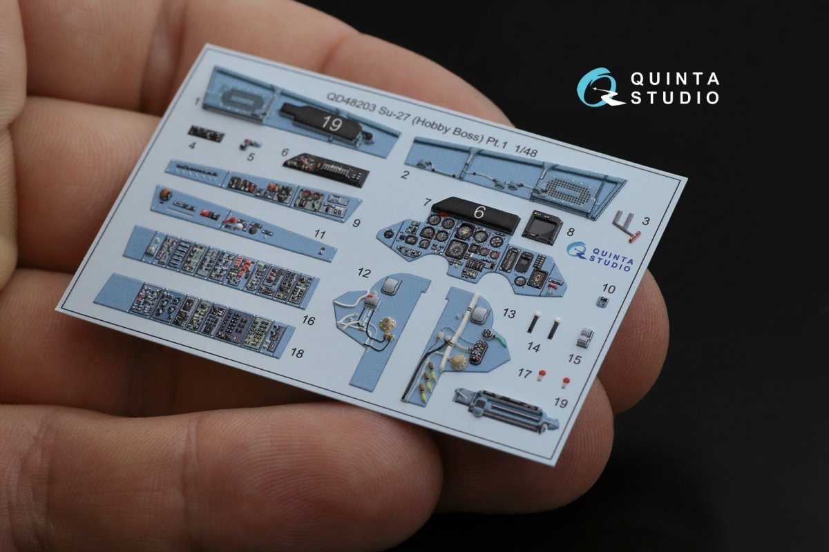 Quinta Studio QD48203 Su-27 3D-Printed &amp;amp; coloured Interior on decal paper ( Hobby Boss ) 1/48 – imagen 10