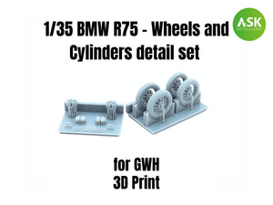 Art Scale Kit A35001 BMW R75 - Wheels and Cylinders Detail Set 1/35