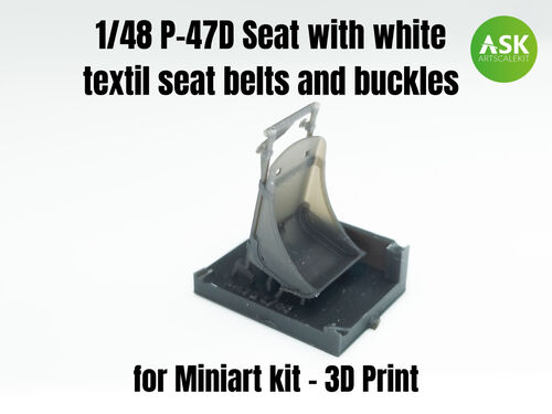 Art Scale Kit A48007 P-47D Seat with White Textile Seat Belts and Buckles 1/48