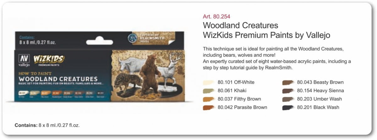 Vallejo 80254 Wizkids Woodland creatures Set 8x8ml – image 2