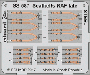 Ceintures de sécurité Eduard SS587 RAF (fin de production) en acier, échelle 1/72