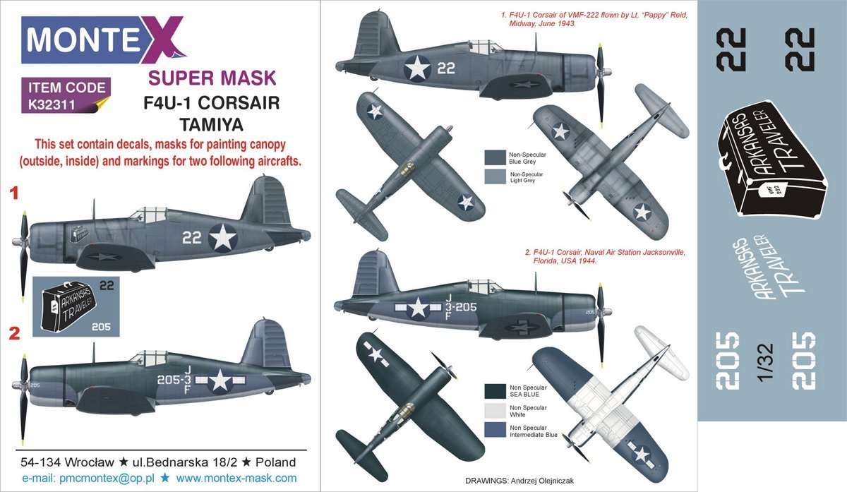 Montex K32311 F4U-1 CORSAIR 1/32