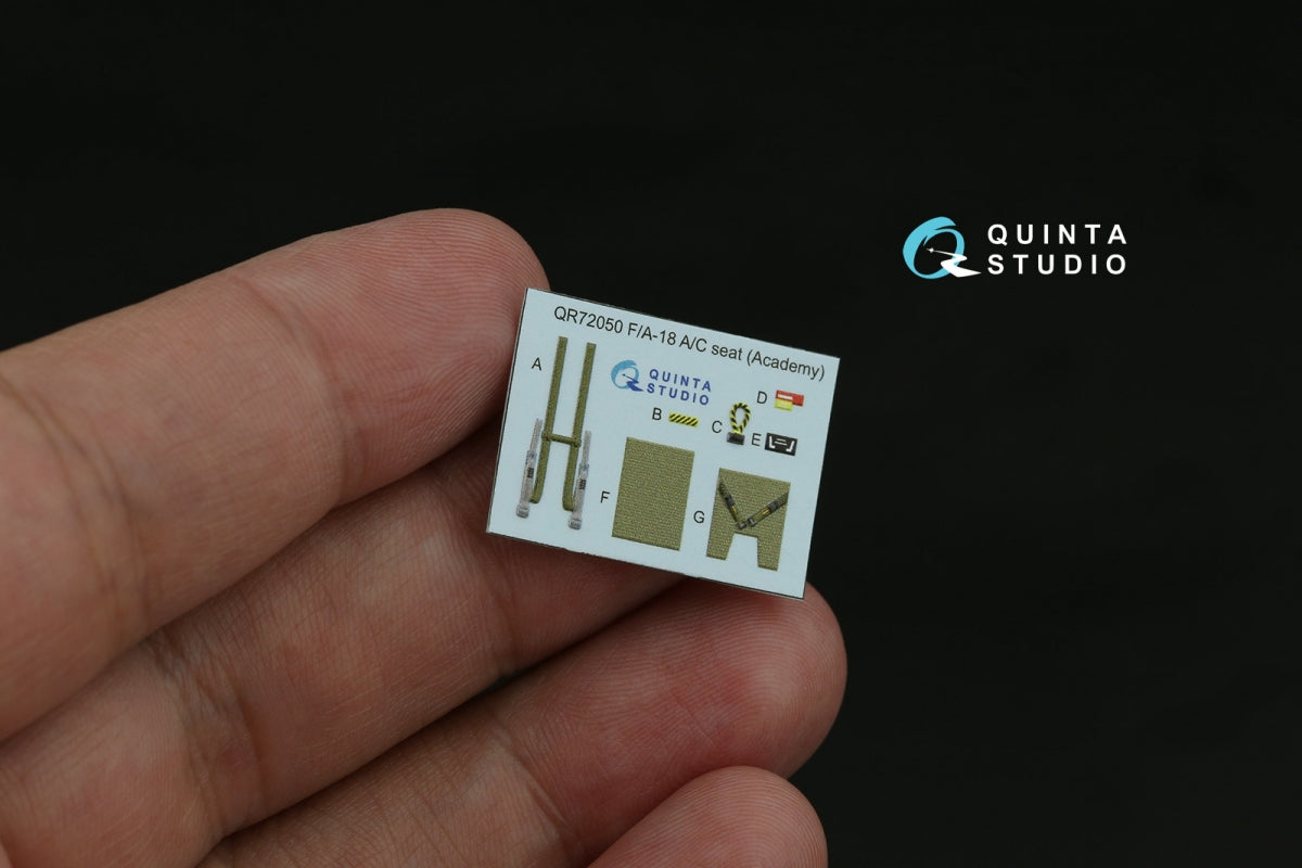 Quinta Studio QD72076 F/A-18A/C early 3D-Printed &amp;amp; coloured Interior on decal paper (Academy) 1/72 – zdjęcie 6