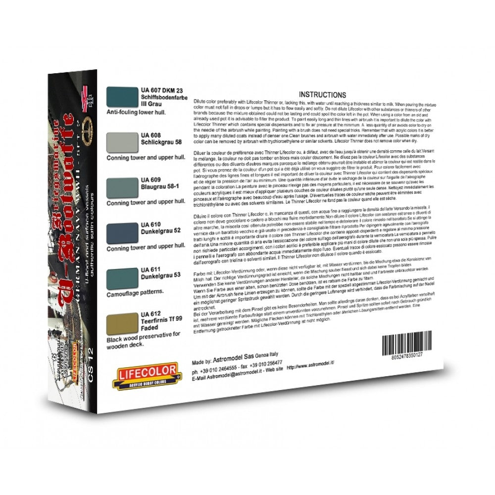 Lifecolor CS12 Acrylic paint set German Navy Set 2 6x22ml – Bild 2