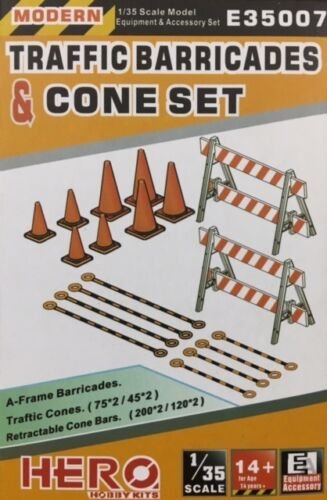 Hero Hobby E35007 Traffic Barricades &amp;amp; Cone Set 1/35