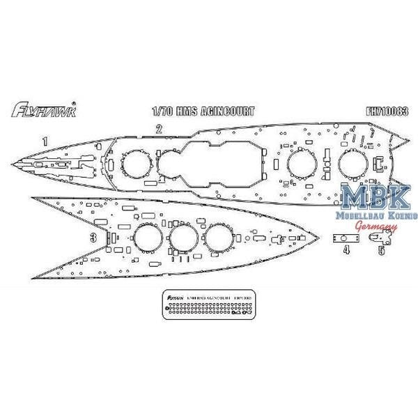 Maquette FlyHawk FH710083 Pont en bois du HMS Agincourt Pont en bois du HMS Agincourt 1/700