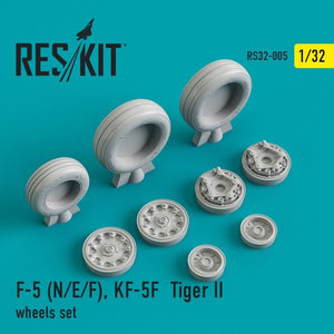 RESKIT RS32-0005 F-5 (N/E/F), KF-5F Tiger II, jeu de roues 1/32