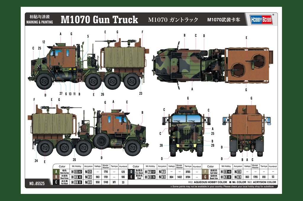 Hobby Boss 85525 M1070 Gun Truck 1/35 – zdjęcie 16