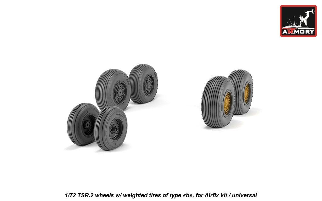 Armory Models AW72415 BAC TSR.2 wheels w/ weighted tires, type “b” (GY) 1/72 – immagine 3
