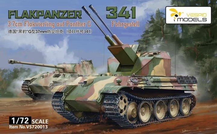 Vespid Models VS720013 Flakpanzer 341 3,7 cm Flakvierling auf Panther G 1/72