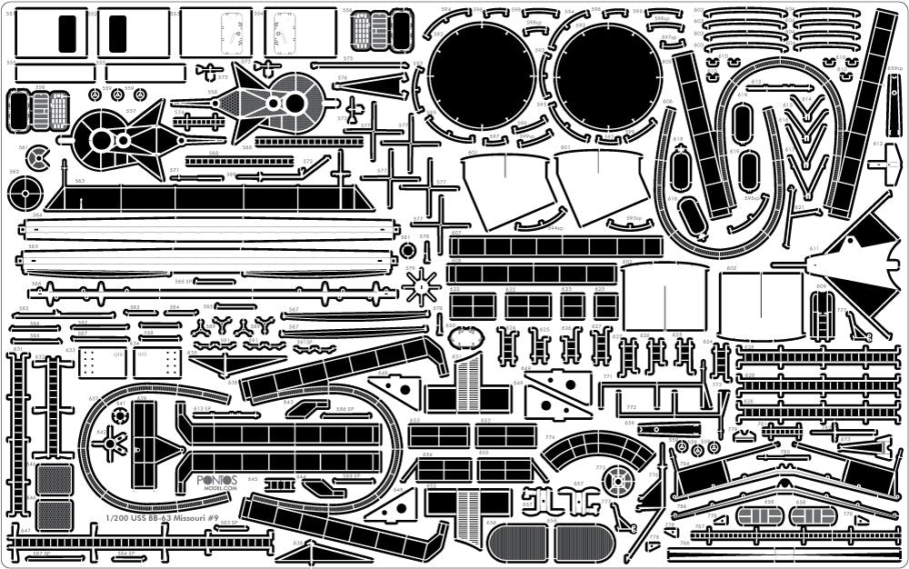 Pontos 23005F1 USS BB-61 Iowa 1944 Detail Up Set (20B Deck Blue stained wooden deck) 1/200 – immagine 10