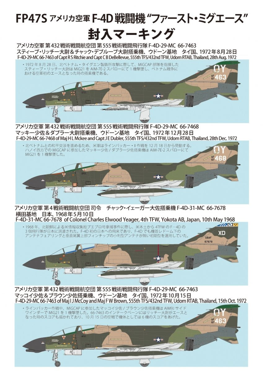 Fine Molds FP47S U.S. AIR FORCE F-4D Jet Fighter The First MiG Ace 1/72 – imagen 2