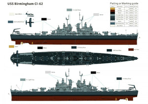 Very Fire VF350921DX U.S. Navy Light Cruiser USS Birmingham CL-62 DX ( Deluxe edition ) 1/350 – immagine 12