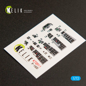 KELIK K72011 F-16D &amp;quot;FIGHTING FALCON&amp;quot; INTERIOR 3D DECALS FOR KINETIC KIT 1/72 – immagine 2