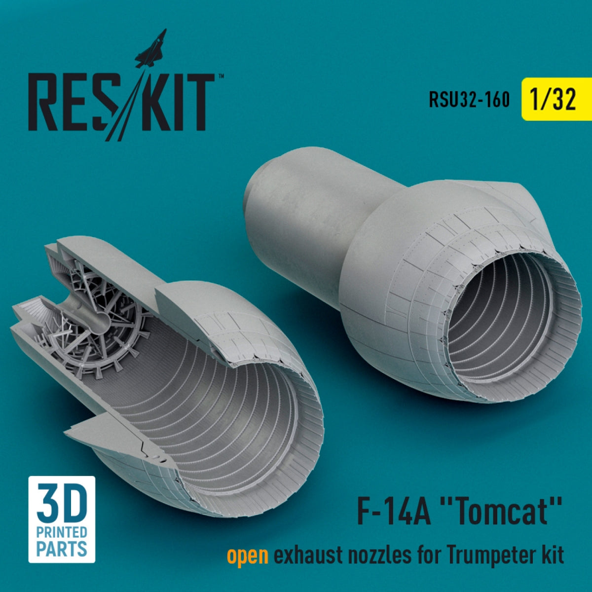 RESKIT RSU32-0160 Tuyères d'échappement ouvertes F-14A « Tomcat » pour maquette Trumpeter (impression 3D) 1/32
