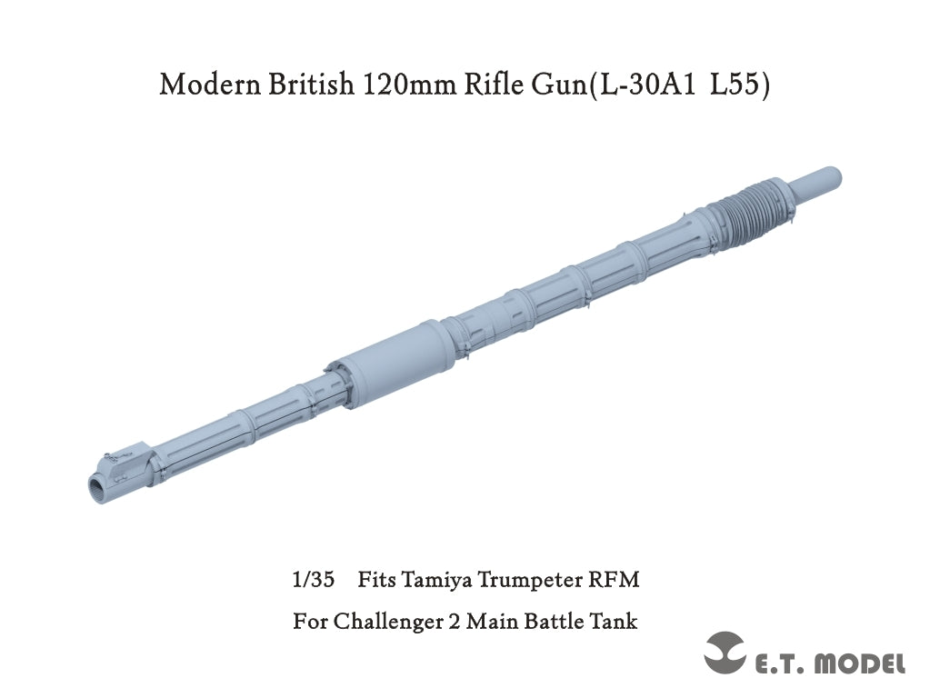 E.T. Model P35-346 Modern British Challenger2 MBT 120mm Rifle Gun(L-30A1 L55) 1/35