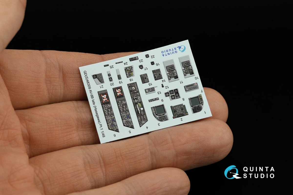 Quinta Studio QD48309 AV-8B Late 3D-Printed &amp;amp; coloured Interior on decal paper (Hasegawa) 1/48 – immagine 9