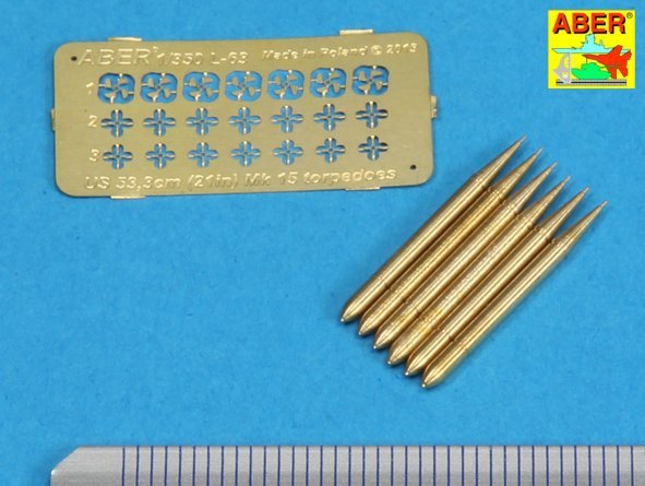 Aber 350L-63 Set of 6 US torpedoes 53,3cm (21in) MK.15 1/350 – zdjęcie 2