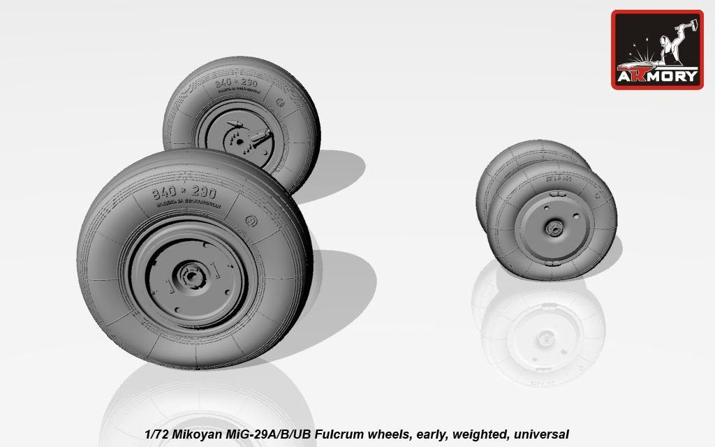 Armory Models AW72037 Roues lestées Fulcrum pour Mikoyan MiG-29A/B/UB, échelle 1/72 (début de la série)  – image 4