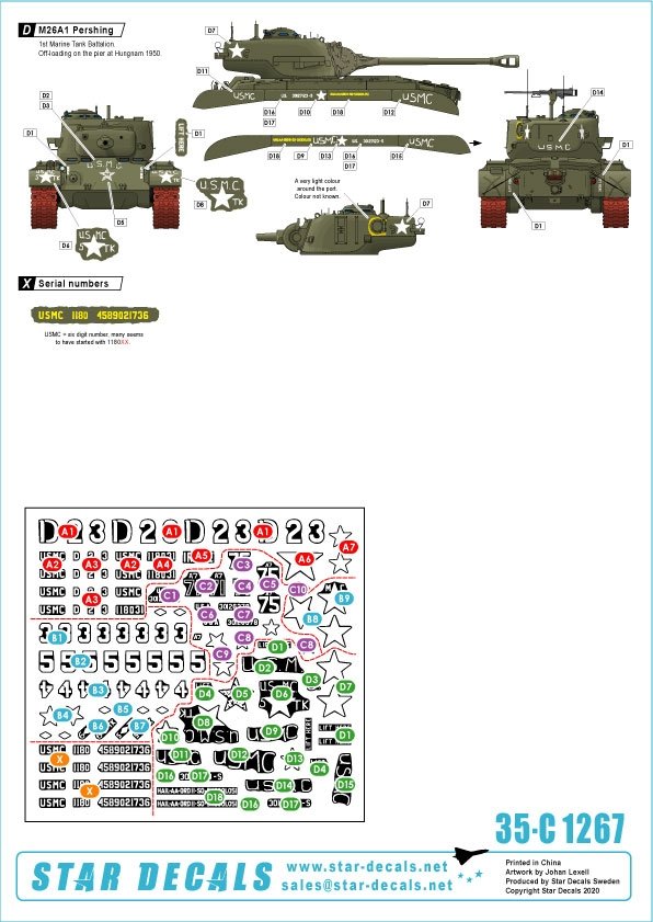 Star Decals 35-C1267 USMC M26 and M26A1 Pershing 1/35 – imagen 2