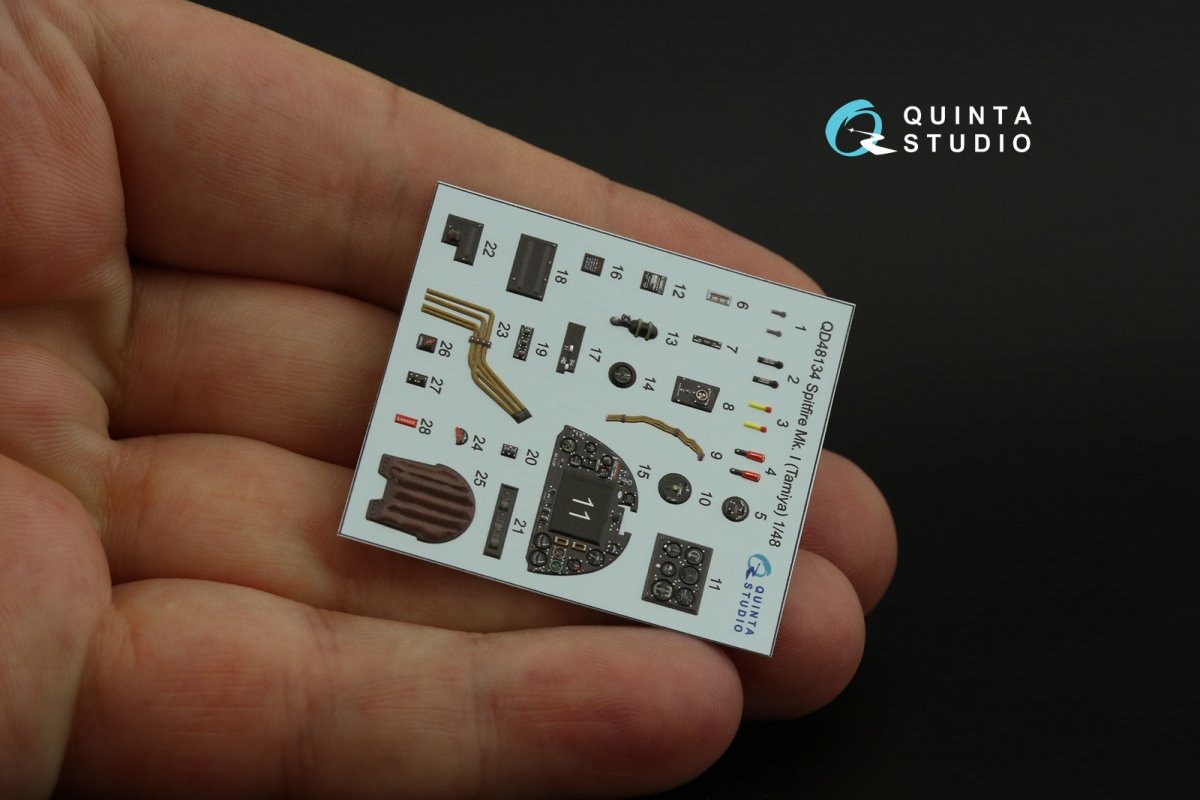 Quinta Studio QD48134 Spitfire Mk.I 3D-Printed &amp;amp; coloured Interior on decal paper (Tamiya) 1/48 – immagine 5
