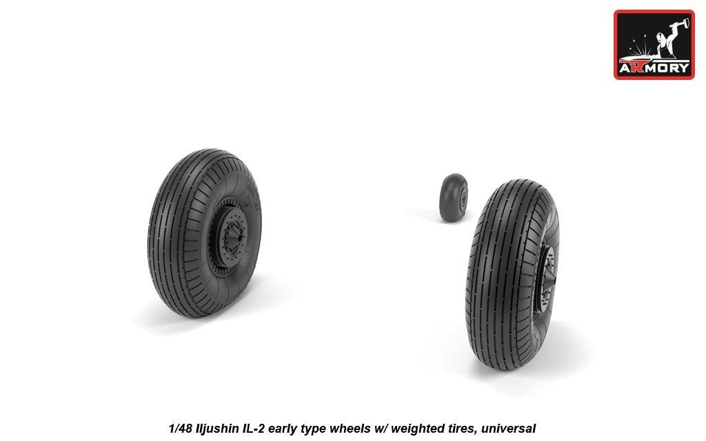 Armory Models AW48034 Iljushin IL-2 Bark early type wheels w/ weighted tires 1/48 – Bild 2
