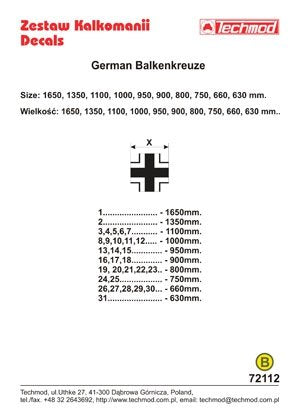 Techmod 72112 - German Luftwaffe Balkenkreuze 1/72 – immagine 2