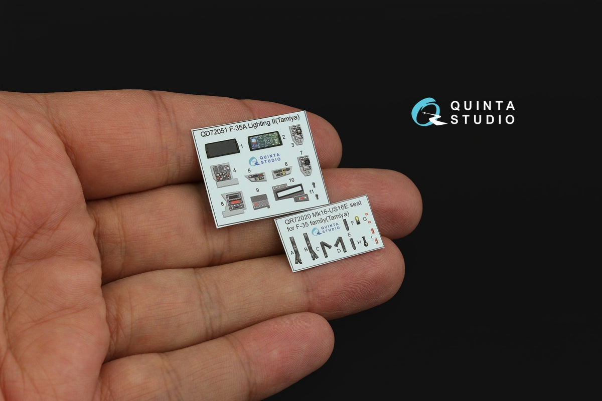 Quinta Studio QD72051 F-35A Lighting II 3D-Printed &amp;amp; coloured Interior on decal paper (Tamiya) 1/72 – zdjęcie 4