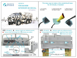 Quinta Studio QD35019 Ural-4320 3D-Printed &amp;amp; coloured Interior on decal paper ( Trumpeter ) 1/35 – zdjęcie 2