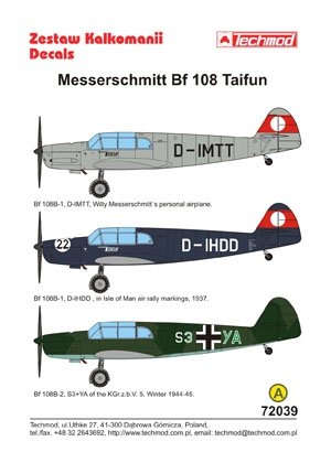 Techmod 72039 - Messerschmitt Bf 108 Taifun 1/72 – Bild 2