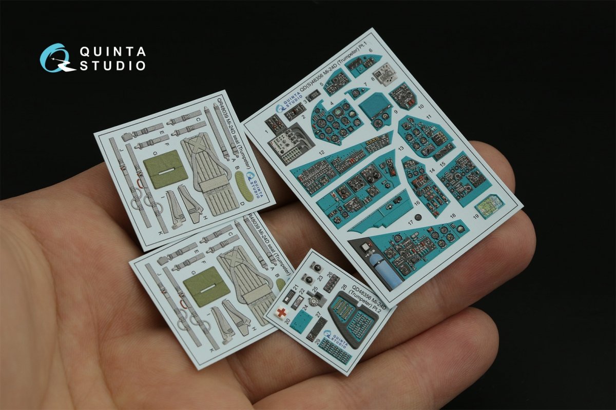 Quinta Studio QD48356 Mi-24D 3D-Printed &amp;amp; coloured Interior on decal paper (Trumpeter) 1/48 – immagine 5