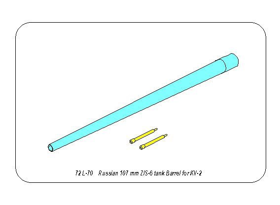 Aber 72L-70 Russian 107 mm ZIS-6 tank barrel for KV-2 1/72 – zdjęcie 11