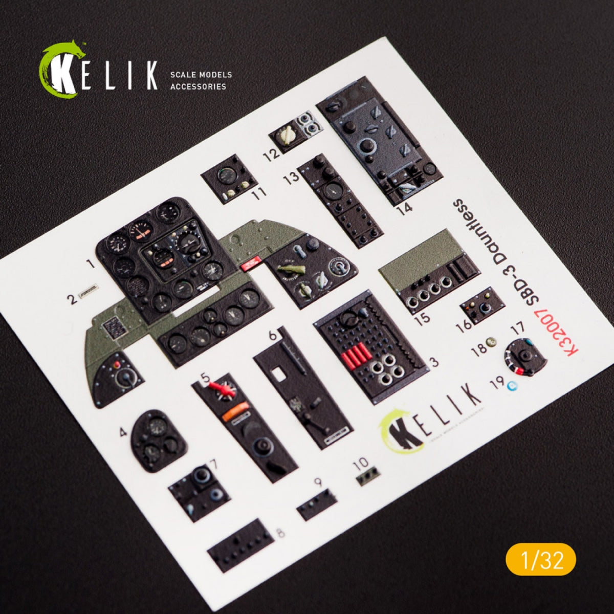 KELIK K32007 SBD-3 DAUNTLESS INTERIOR 3D DECALS FOR TRUMPETER KIT 1/32 – zdjęcie 2