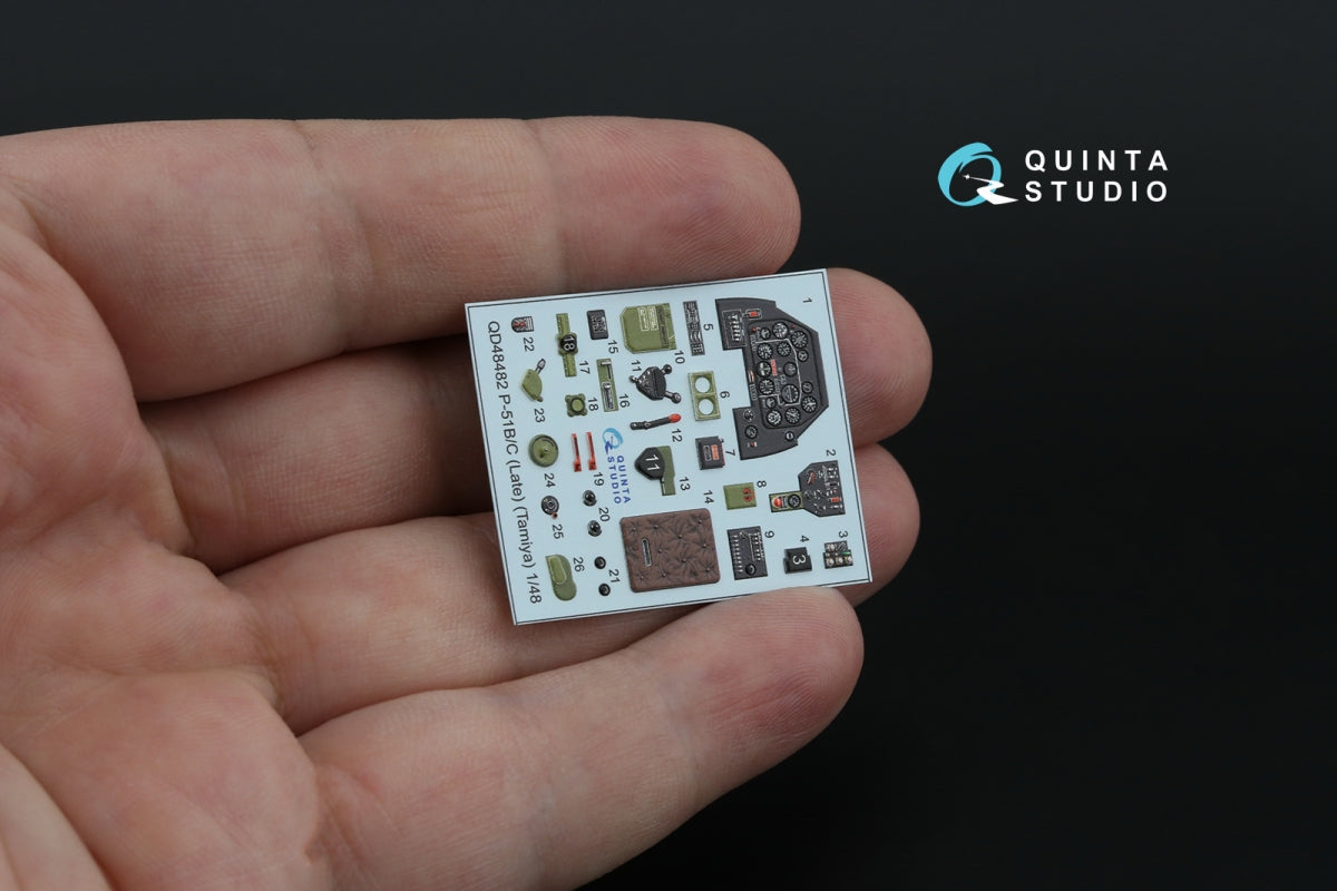 Quinta Studio QD48482 P-51B/C (Late) 3D-Printed coloured Interior on decal paper (Tamiya) 1/48 – imagen 7