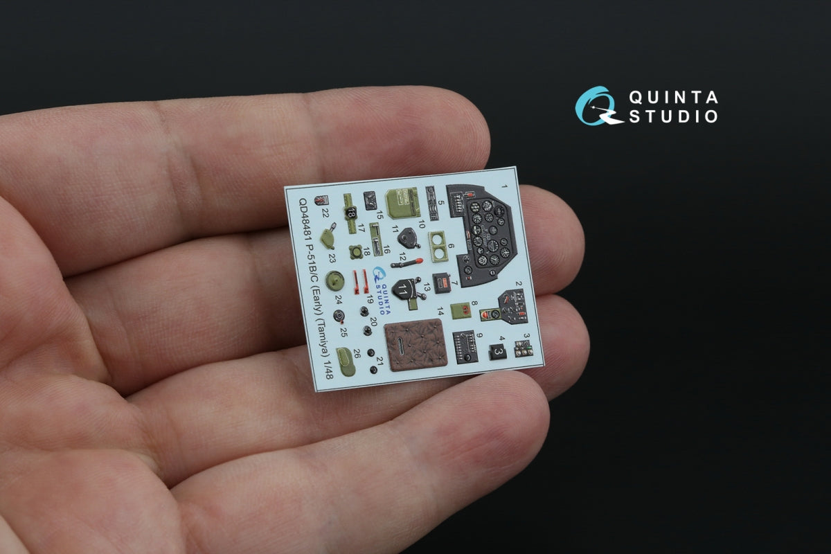 Quinta Studio QD48481 P-51B/C (Early) 3D-Printed coloured Interior on decal paper (Tamiya) 1/48 – Bild 7